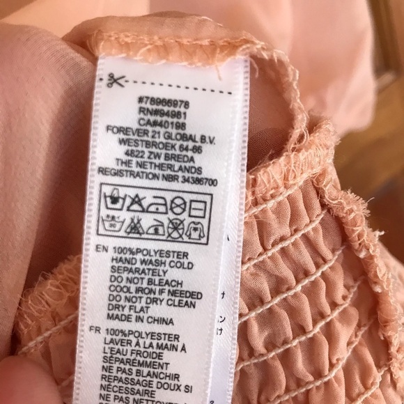 BOHO peach blouse medium - Picture 6 of 6